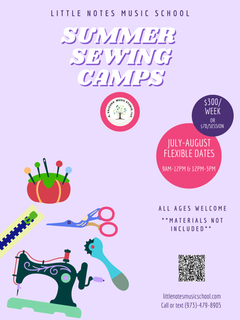 Sewing Camp Little Notes Music School Randolph, NJ